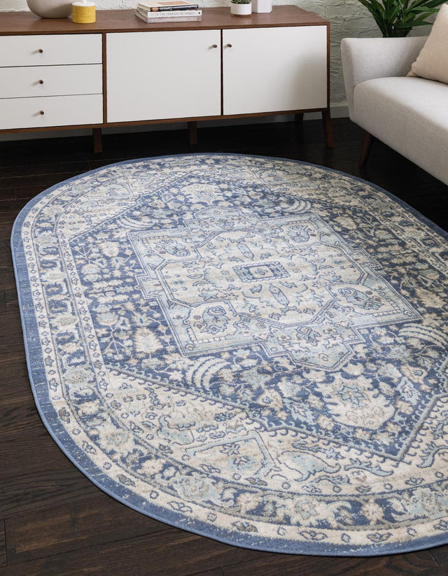 French Blue 7' 10 x 10' Whitney Oval Area Rug