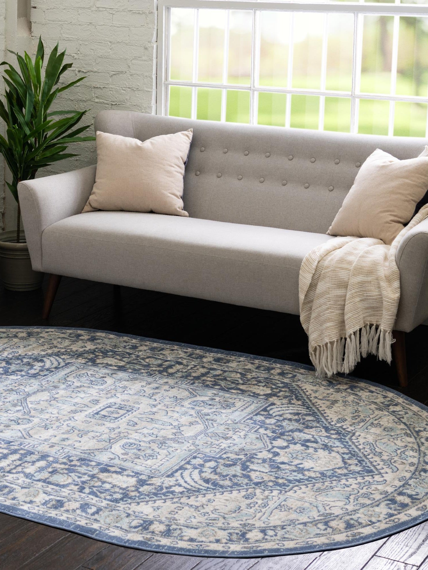 French Blue 7' 10 x 10' Whitney Oval Area Rug