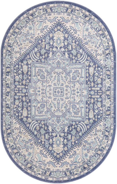 French Blue 5' 1 x 8' Whitney Oval Area Rug
