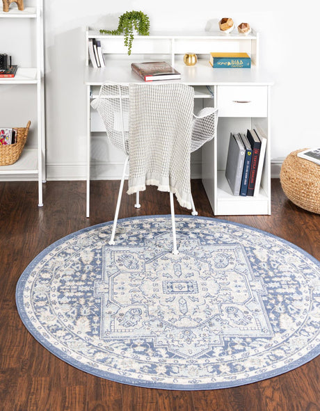 French Blue 3' 3 x 3' 3 Whitney Round Area Rug