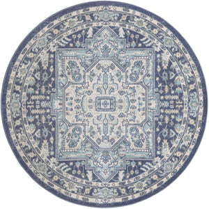 French Blue 5' x 5' Whitney Round Area Rug