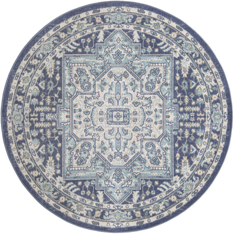 French Blue 5' x 5' Whitney Round Area Rug