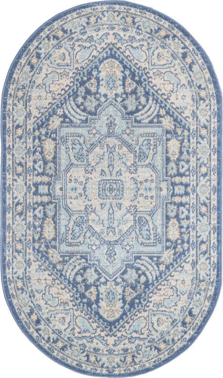 French Blue 3' x 5' 3 Whitney Oval Area Rug