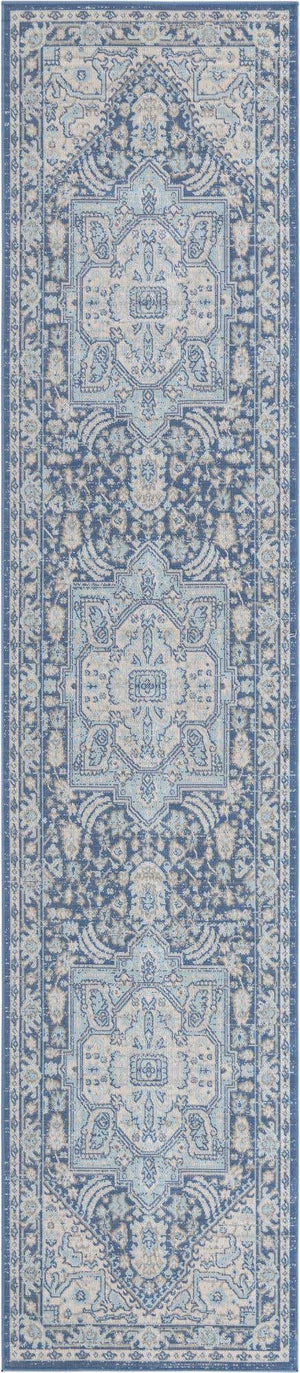 French Blue 2' 7 x 12' Whitney Runner Area Rug
