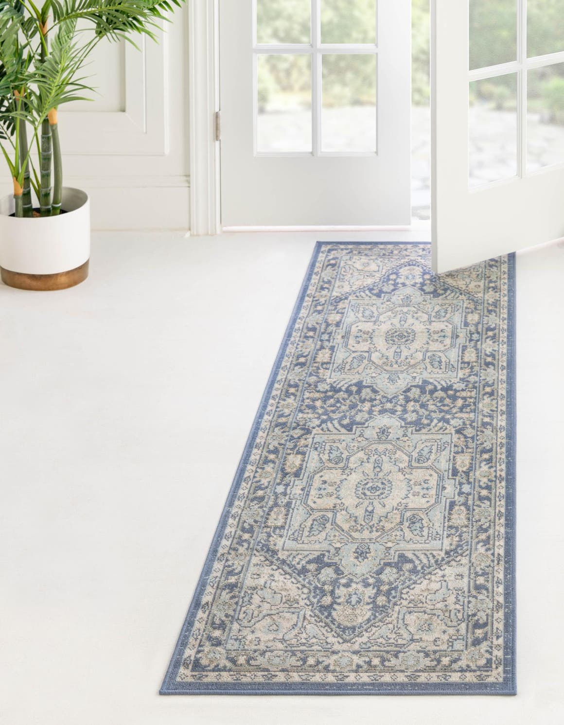 French Blue 2' 7 x 12' Whitney Runner Area Rug