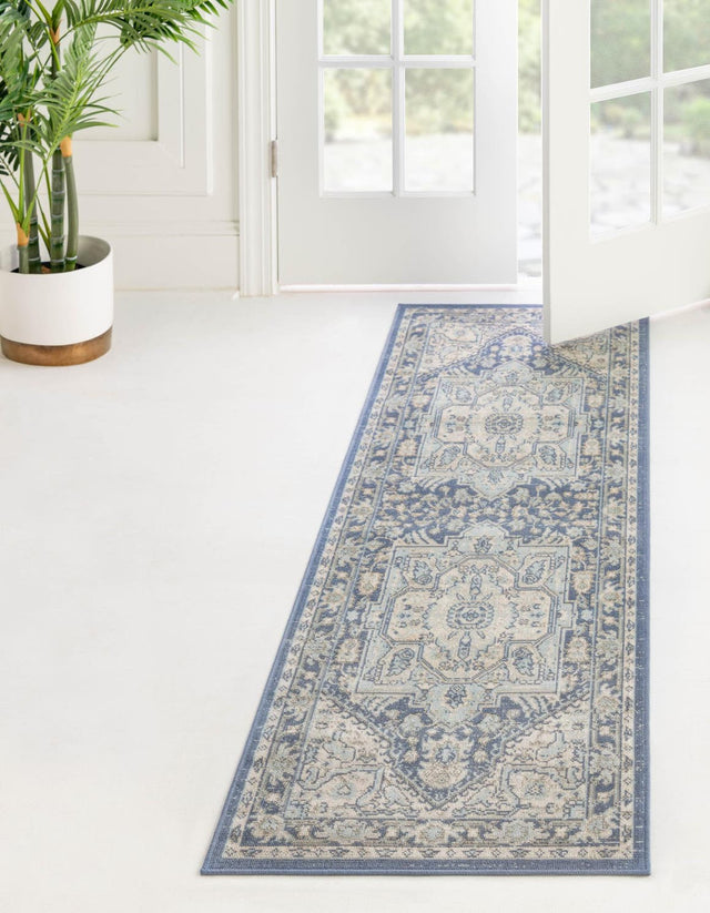 French Blue 2' 7 x 12' Whitney Runner Area Rug