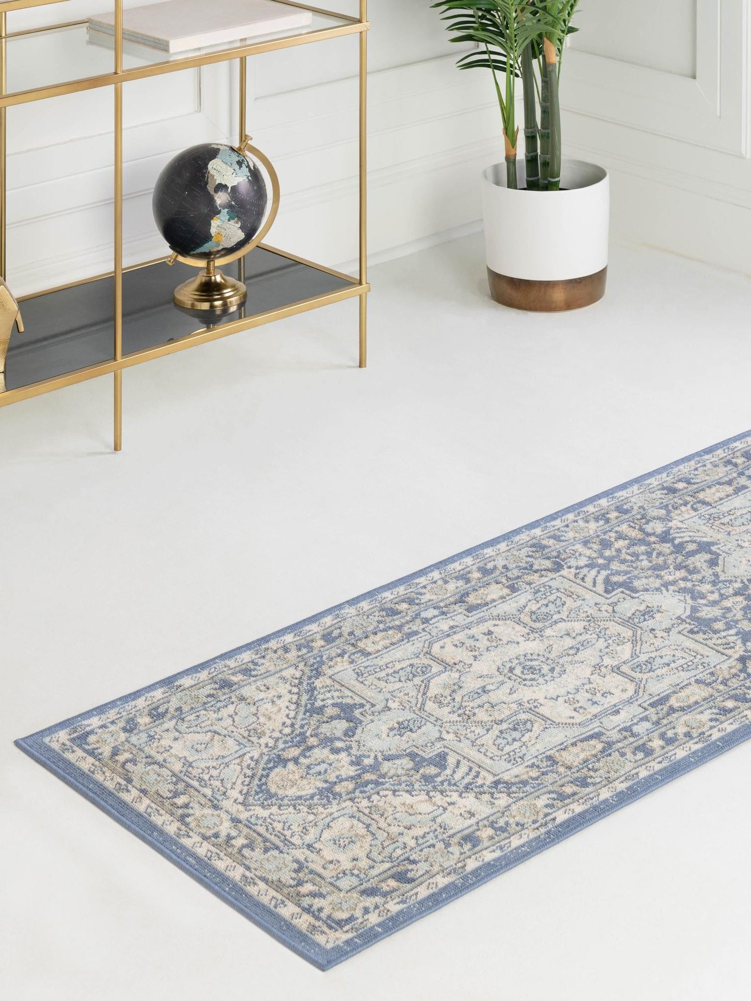 French Blue 2' 7 x 12' Whitney Runner Area Rug