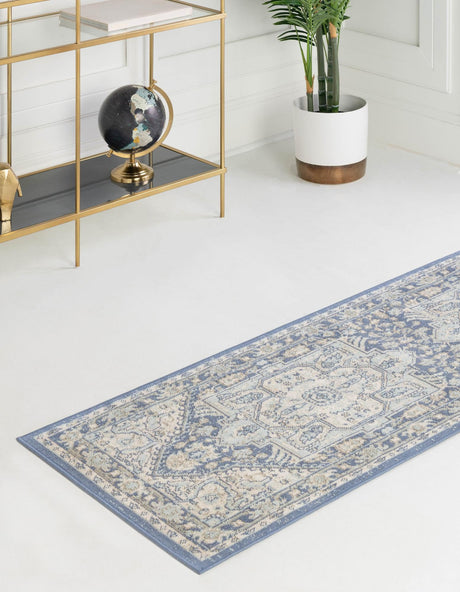 French Blue 2' 7 x 12' Whitney Runner Area Rug