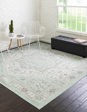 Mint 7' 10 x 7' 10 Whitney Square Area Rug Classic Vintage Distressed Look Traditional Persian Inspired Carpet for Home Decor for Sale at Rug Engine