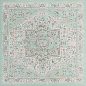 Mint 7' 10 x 7' 10 Whitney Square Area Rug Classic Vintage Distressed Look Traditional Persian Inspired Carpet for Home Decor for Sale at Rug Engine
