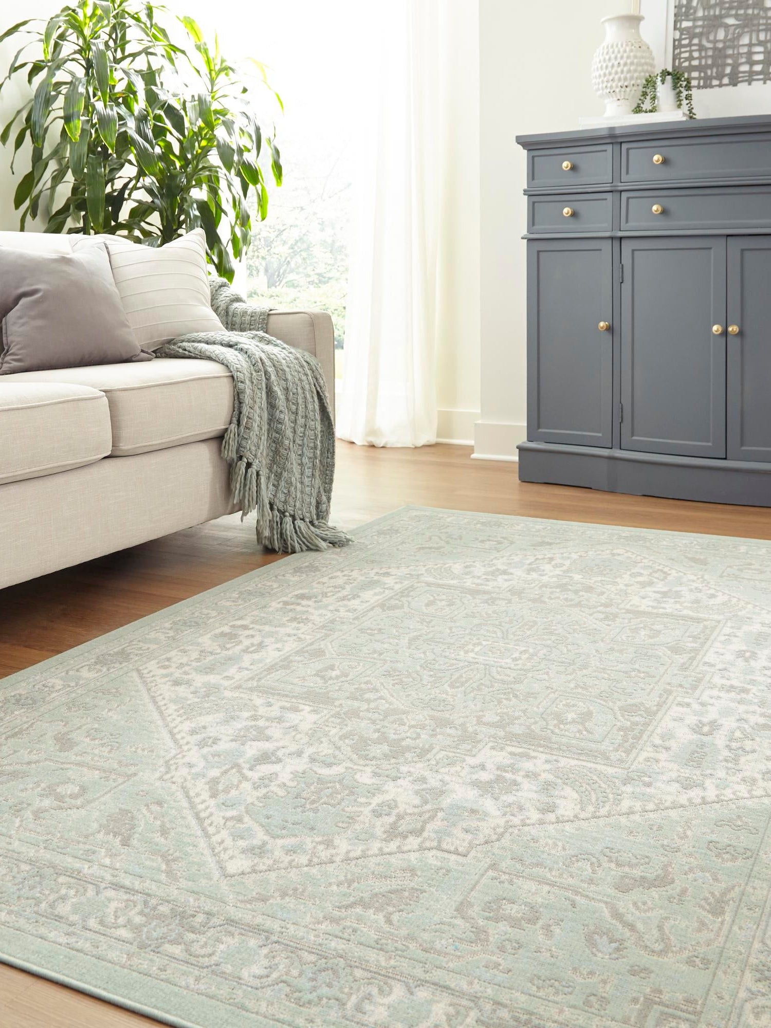 Mint 9' x 12' Whitney Rectangle Area Rug Classic Vintage Distressed Look Traditional Persian Inspired Carpet for Home Decor for Sale at Rug Engine