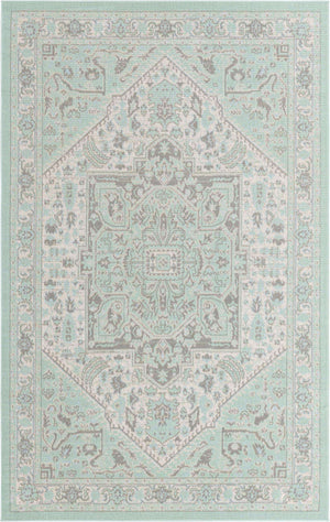 Mint 5' 3 x 8' Whitney Rectangle Area Rug Classic Vintage Distressed Look Traditional Persian Inspired Carpet for Home Decor for Sale at Rug Engine