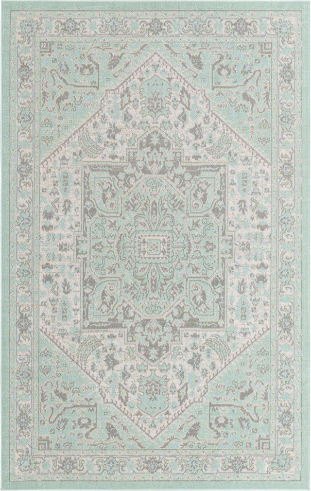Mint 5' 3 x 8' Whitney Rectangle Area Rug Classic Vintage Distressed Look Traditional Persian Inspired Carpet for Home Decor for Sale at Rug Engine
