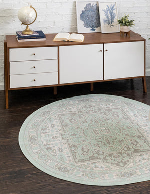 Mint 3' 3 x 3' 3 Whitney Round Area Rug Classic Vintage Distressed Look Traditional Persian Inspired Carpet for Home Decor for Sale at Rug Engine