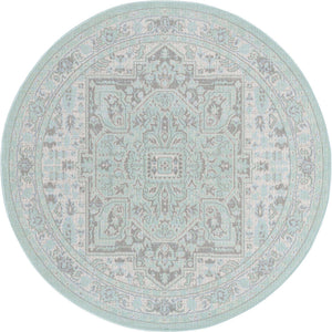 Mint 5' x 5' Whitney Round Area Rug Classic Vintage Distressed Look Traditional Persian Inspired Carpet for Home Decor for Sale at Rug Engine