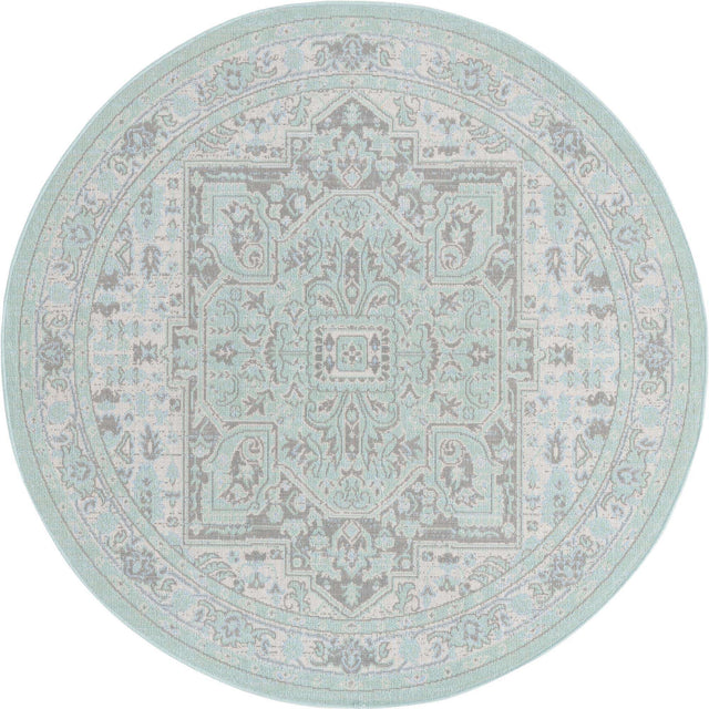Mint 5' x 5' Whitney Round Area Rug Classic Vintage Distressed Look Traditional Persian Inspired Carpet for Home Decor for Sale at Rug Engine