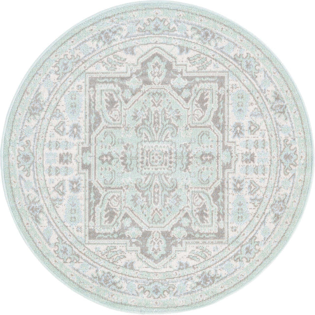 Mint 3' 3 x 3' 3 Whitney Round Area Rug Classic Vintage Distressed Look Traditional Persian Inspired Carpet for Home Decor for Sale at Rug Engine