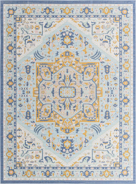 Sky blue 9' x 12' Whitney Rectangle Area Rug
