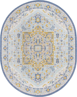Sky blue 8' x 10' Whitney Oval Area Rug