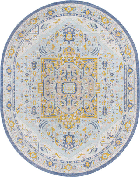 Sky blue 8' x 10' Whitney Oval Area Rug
