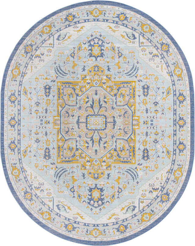 Sky blue 8' x 10' Whitney Oval Area Rug
