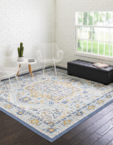Sky blue 8' x 8' Whitney Square Area Rug