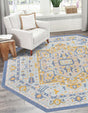 Sky blue 7' x 7' Whitney Octagon Area Rug