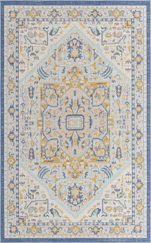 Sky blue 5' 3 x 8' Whitney Rectangle Area Rug