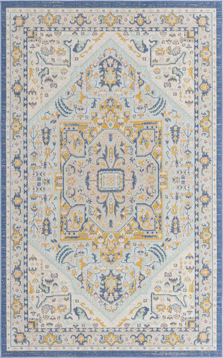 Sky blue 5' 3 x 8' Whitney Rectangle Area Rug