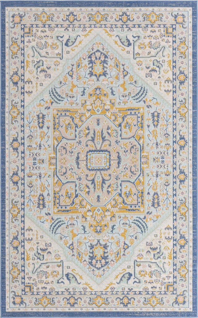 Sky blue 5' 3 x 8' Whitney Rectangle Area Rug