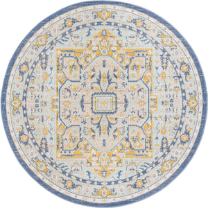 Sky blue 5' x 5' Whitney Round Area Rug