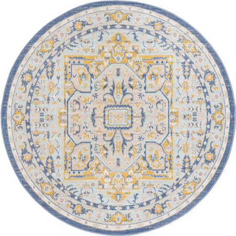 Sky blue 5' x 5' Whitney Round Area Rug