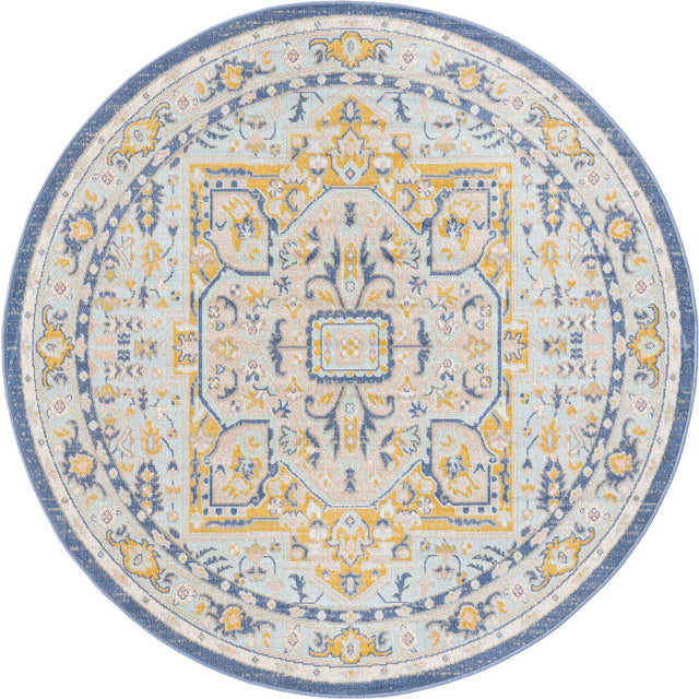 Sky blue 5' x 5' Whitney Round Area Rug