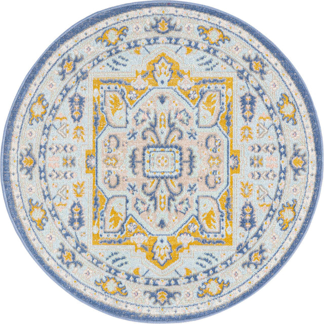 Sky blue 3' 3 x 3' 3 Whitney Round Area Rug