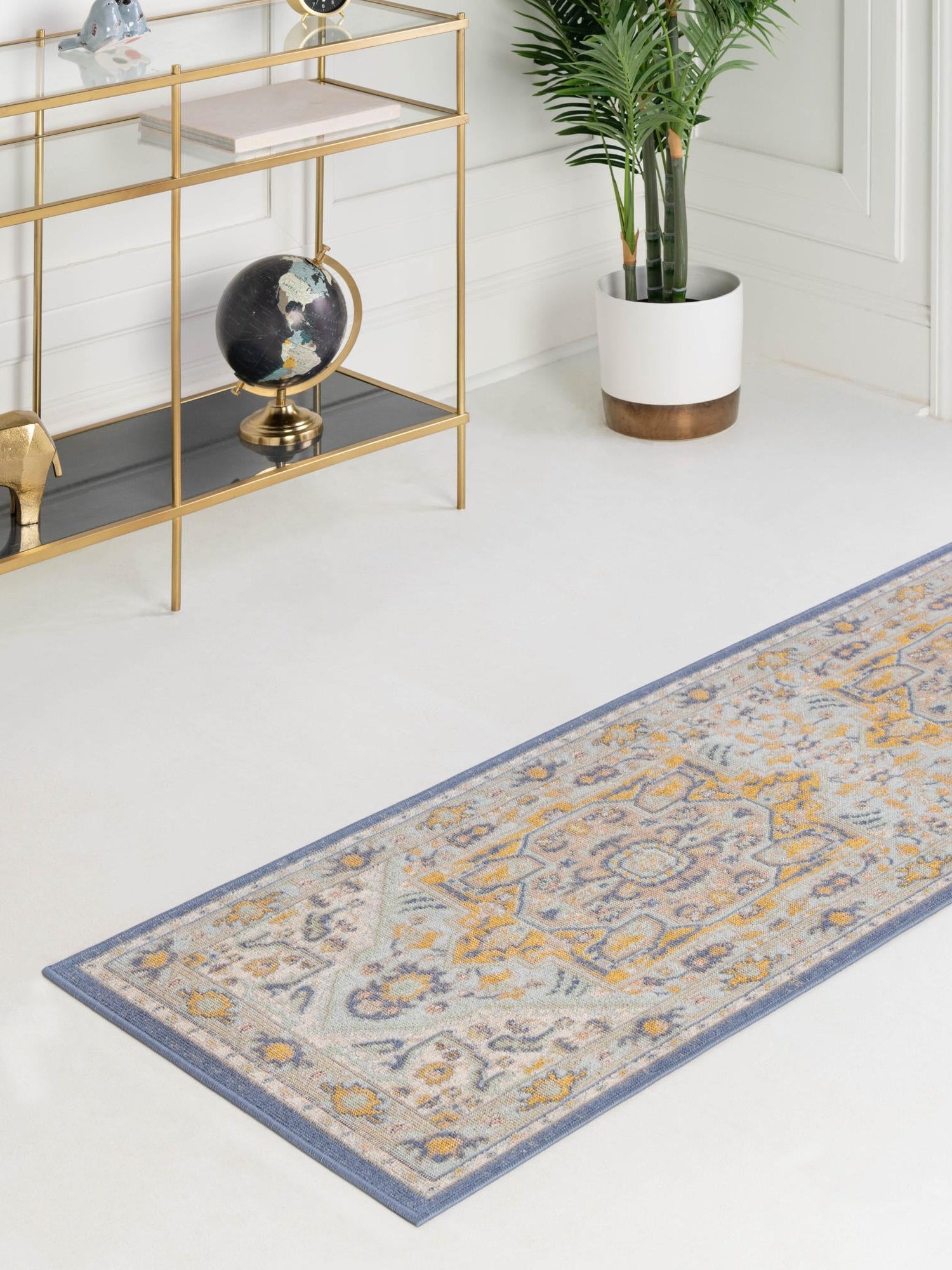 Sky blue 2' 7 x 12' Whitney Runner Area Rug