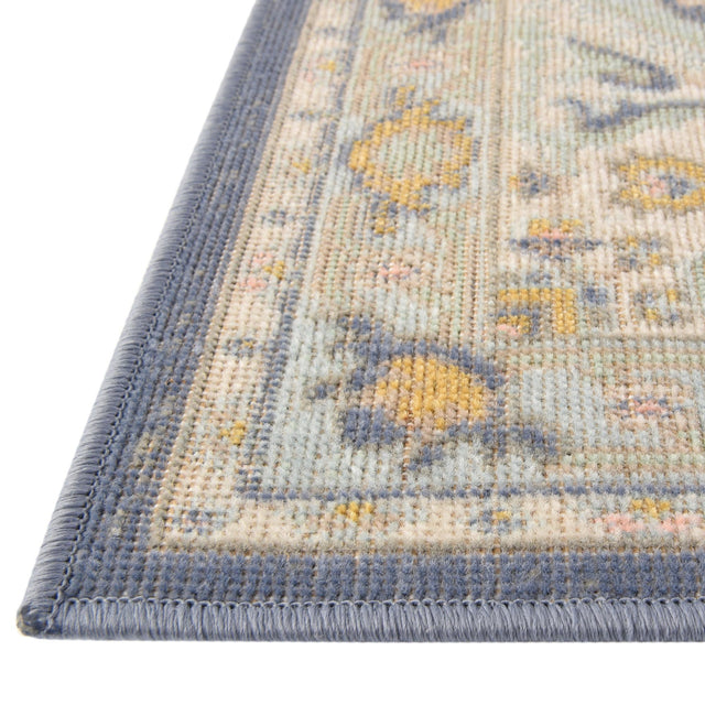 Sky blue 2' x 6' Whitney Runner Area Rug Classic Vintage Distressed Look Traditional Persian Inspired Carpet for Home Decor for Sale at Rug Engine