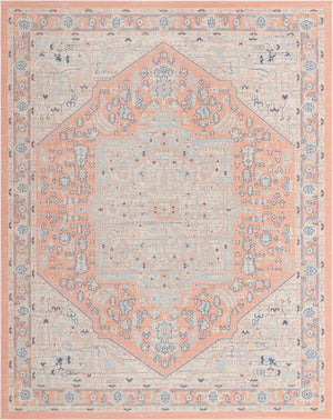 Powder Pink 9' x 12' Whitney Rectangle Area Rug Classic Vintage Distressed Look Traditional Persian Inspired Carpet for Home Decor for Sale at Rug Engine