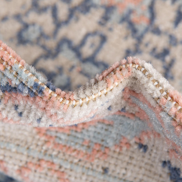 Powder Pink 8' x 8' Whitney Square Area Rug Classic Vintage Distressed Look Traditional Persian Inspired Carpet for Home Decor for Sale at Rug Engine