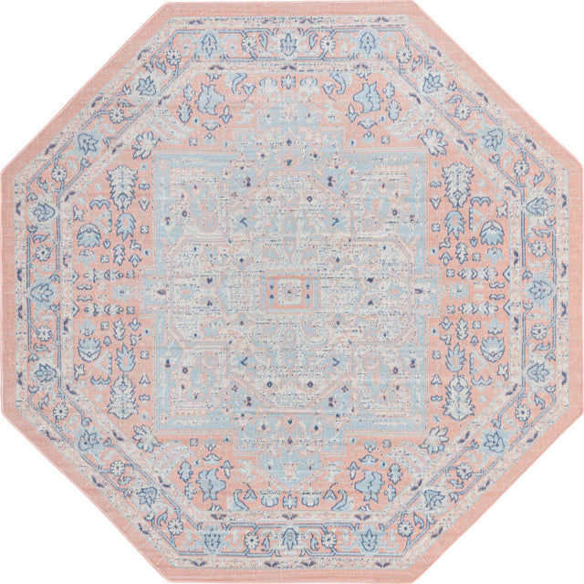 Powder Pink 7' x 7' Whitney Octagon Area Rug