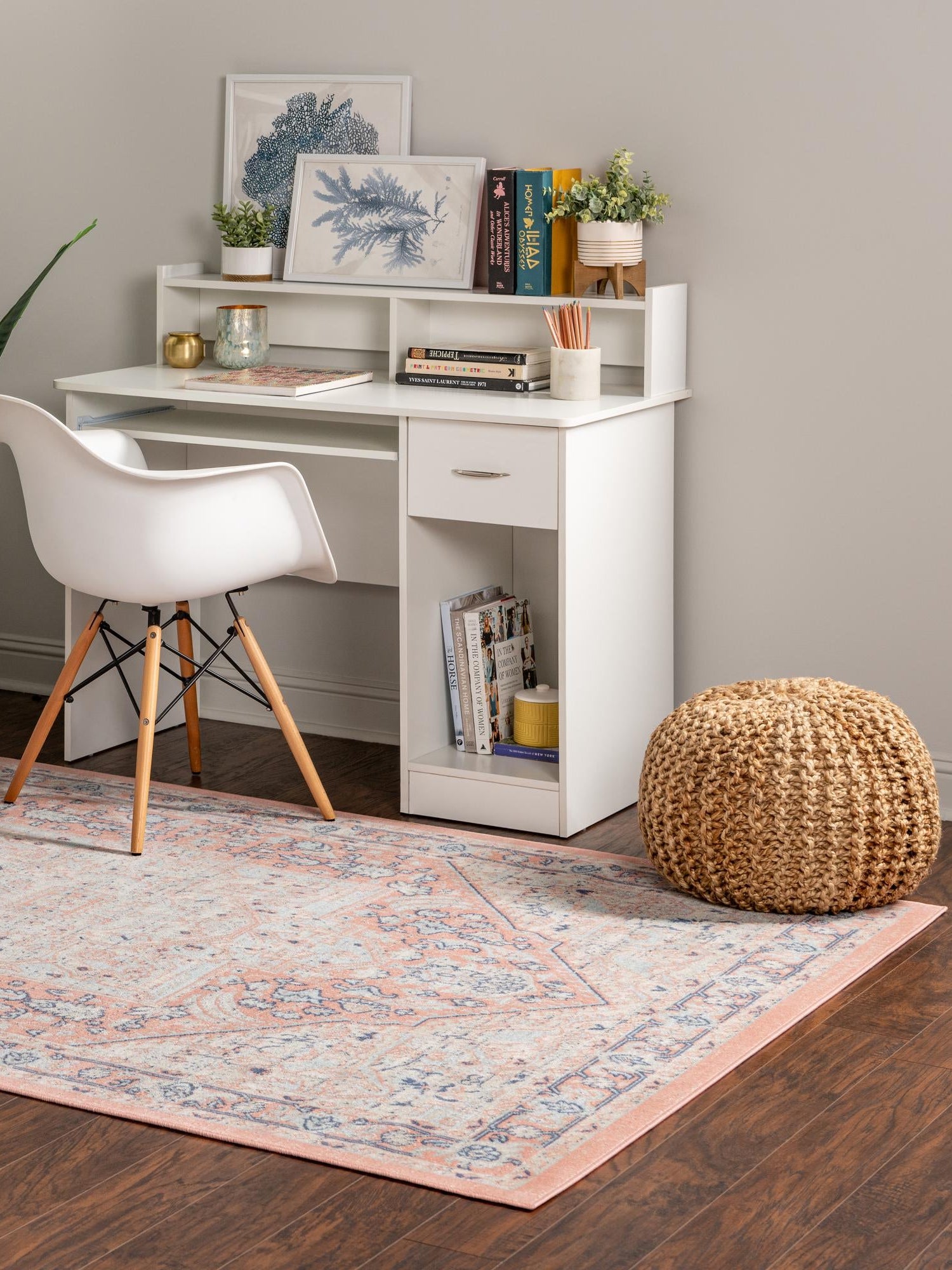 Powder Pink 5' x 8' Whitney Rectangle Area Rug