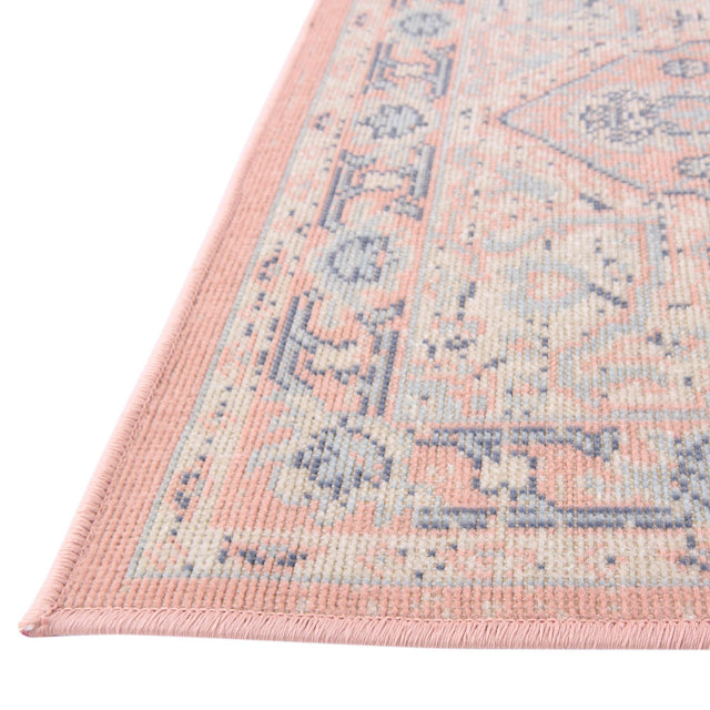 Powder Pink 9' x 12' Whitney Rectangle Area Rug Classic Vintage Distressed Look Traditional Persian Inspired Carpet for Home Decor for Sale at Rug Engine
