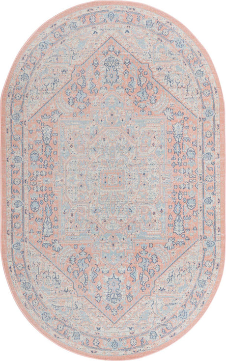 Powder Pink 5' x 8' Whitney Oval Area Rug