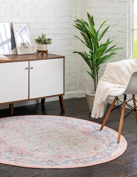 Powder Pink 7' 1 x 7' 1 Whitney Round Area Rug