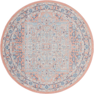 Powder Pink 5' 3 x 5' 3 Whitney Round Area Rug