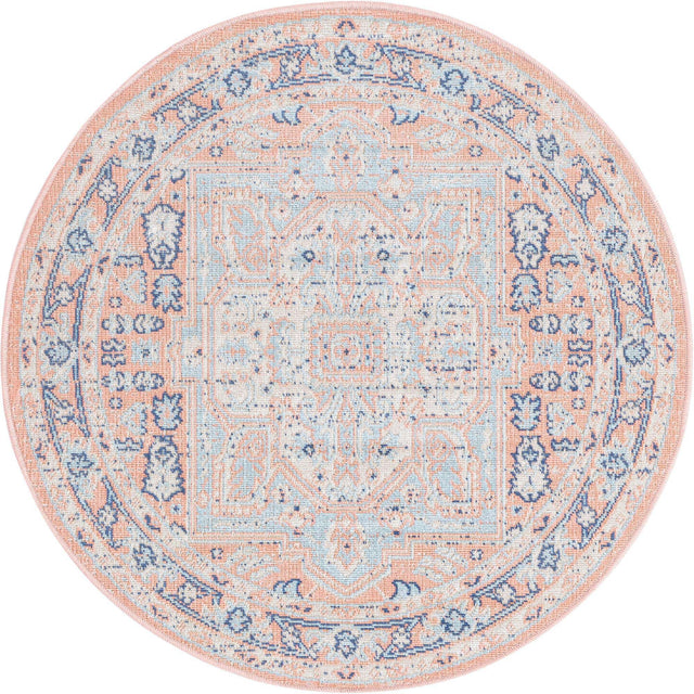 Powder Pink 3' 3 x 3' 3 Whitney Round Area Rug