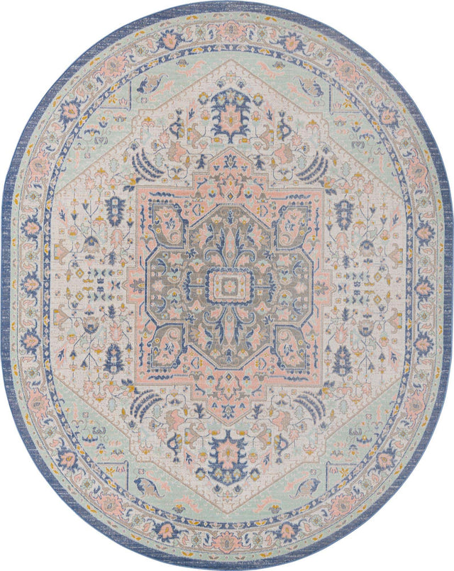 Multicolor 8' x 10' Whitney Oval Area Rug Classic Vintage Distressed Look Traditional Persian Inspired Carpet for Home Decor for Sale at Rug Engine