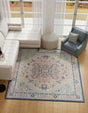 Multicolor 8' x 8' Whitney Square Area Rug Classic Vintage Distressed Look Traditional Persian Inspired Carpet for Home Decor for Sale at Rug Engine