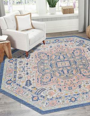 Multicolor 7' x 7' Whitney Octagon Area Rug