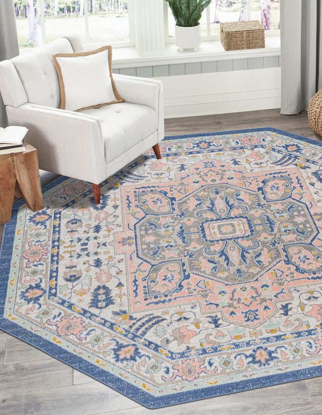 Multicolor 7' x 7' Whitney Octagon Area Rug