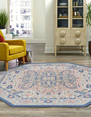 Multicolor 7' x 7' Whitney Octagon Area Rug